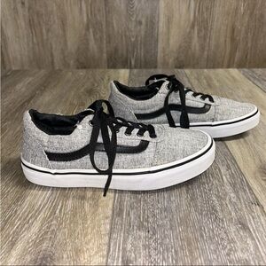 Boys Vans Size 3 Gray and Black Casual Sneakers